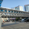 Ponte pedestre de Bailey na cidade de Nanchang, província de Jiangxi